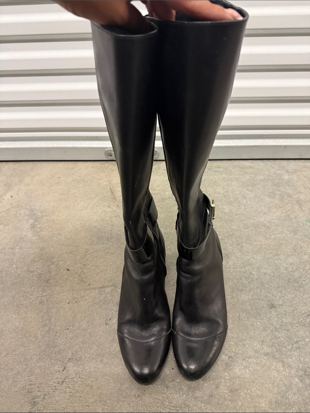 Cole Haan Black Leather Over-the-Knee Riding Boots